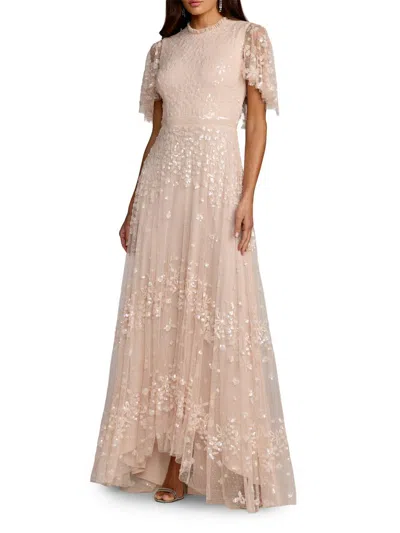 Mac Duggal Women's Sequin-embellished A-line Tulle Gown In Pink