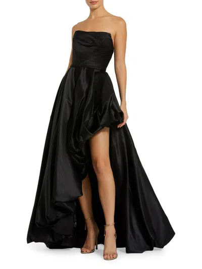 Mac Duggal Strapless Ruched Gown In Black