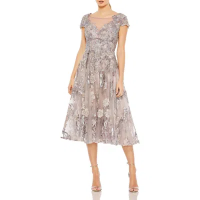 Mac Duggal Womens Beaded Mesh Cocktail And Party Dress In Lilac