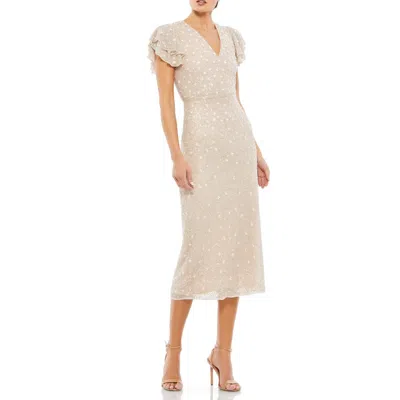 Mac Duggal Womens Beaded Special Occasion Cocktail And Party Dress In White