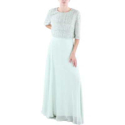 Pre-owned Mac Duggal Womens Chiffon Evening Dress Gown Bhfo 7070 In Sage