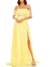 Mac Duggal Womens Chiffon Off-the-shoulder Evening Dress In Multi