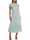 Mac Duggal Womens Embellished Applique Evening Dress In Powder Blue