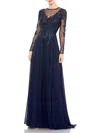 Mac Duggal Hand-embellished Lace Gown With Jeweled Embroidery In Multi