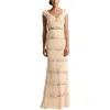 Mac Duggal Womens Embellished Formal Evening Dress In Neutral