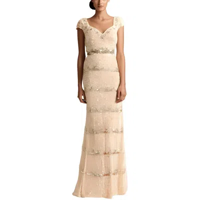 Mac Duggal Womens Embellished Formal Evening Dress In Neutral