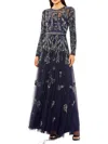 Mac Duggal Womens Embellished Formal Evening Dress In Blue