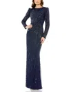 Mac Duggal Womens Embellished Formal Evening Dress In Blue
