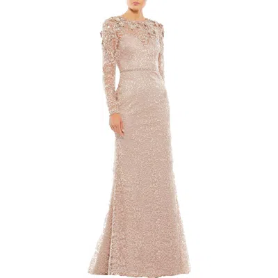 Mac Duggal Womens Embellished Formal Evening Dress In Brown