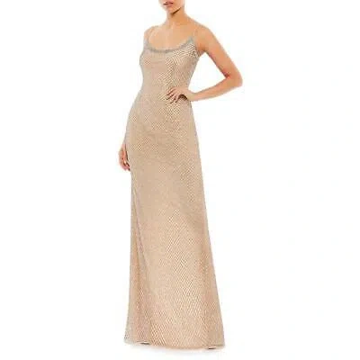 Pre-owned Mac Duggal Womens Embellished Formal Evening Dress Gown Bhfo 6443 In Nude
