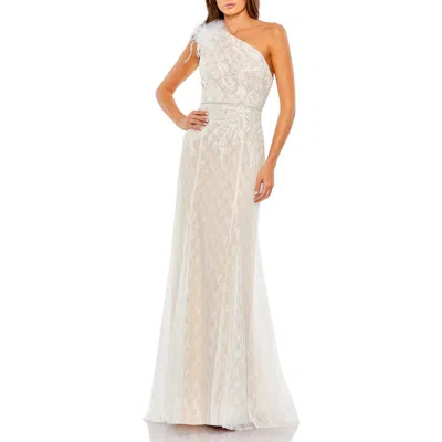 Mac Duggal Womens Embellished Lace Evening Dress In Multi