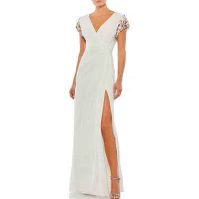 MAC DUGGAL WOMENS EMBELLISHED LONG EVENING DRESS
