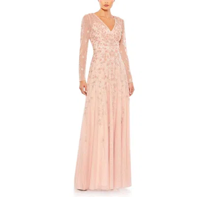 Mac Duggal Womens Embellished Special Occasion Evening Dress In Pink