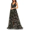 Mac Duggal Floral Embroidered Sleeveless A Line Gown In Multi
