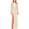 Mac Duggal Embellished One Sleeve Cut Out Gown In Multi