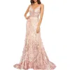 Mac Duggal Sleeveless Mesh Detail Fitted Gown In Multi