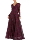 Mac Duggal Womens Lace Embellished Evening Dress In Pink