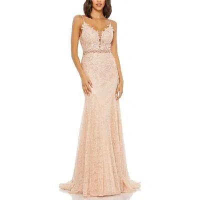 Pre-owned Mac Duggal Womens Lace Embellished Formal Evening Dress Gown Bhfo 2877 In Pink
