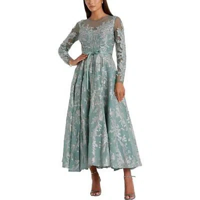 Pre-owned Mac Duggal Womens Organza Embellished Evening Dress Gown Bhfo 9113 In Jade