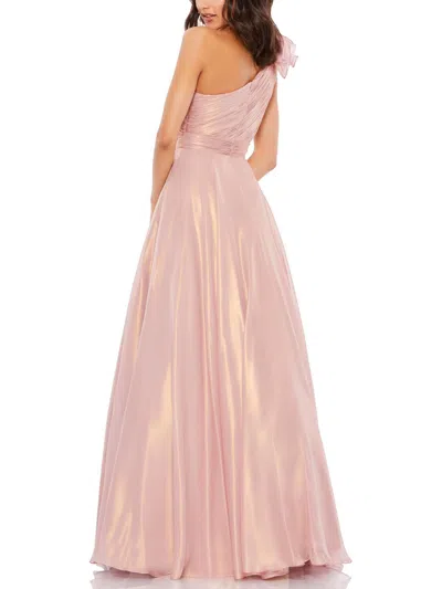 Mac Duggal Womens Organza Iridescent Evening Dress In Pink