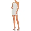Mac Duggal One Shoulder Sequined Mini Dress In White