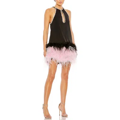 Mac Duggal Womens Rhinestone Polyester Cocktail And Party Dress In Black