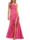 Mac Duggal Womens Satin Embellished Evening Dress In Multi