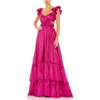 Mac Duggal Womens Satin Maxi Evening Dress In Pink