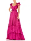 Mac Duggal Sweetheart Neck A-line Tiered Gown In Pink