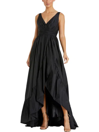 Mac Duggal Womens Taffeta Ruffled Evening Dress In Black