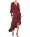 Mac Duggal Wrap Dress In Burgundy