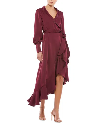 Mac Duggal Wrap Dress In Burgundy