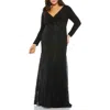Mac Duggal 67896 Long Plus Size Formal Lace Dress In Black