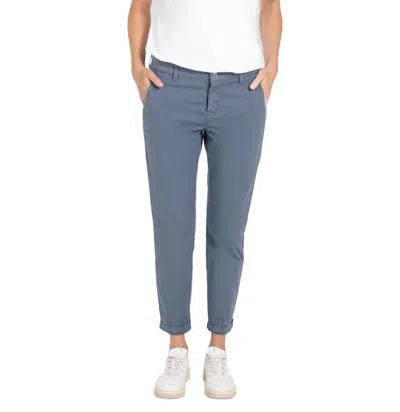 Mac Jeans Chino Turn Up Pants In Grisalle In Blue