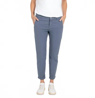 Mac Jeans Turned Up Chino Trousers In Greyblue In Blue