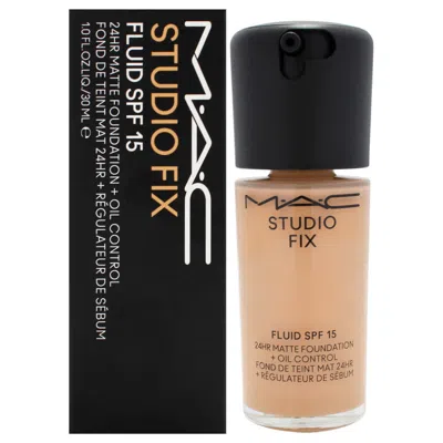 Mac Ladies Studio Fix Fluid Spf 15 24hr Matte Foundation Plus 1.0 oz Nc37 Medium Beige With Neutral  In Sand