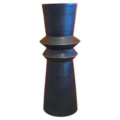 Pre-owned Mac Post-modern Ceramic Sculptural Vase By Marco M.a.c. Sculpture, California 1980s In Black