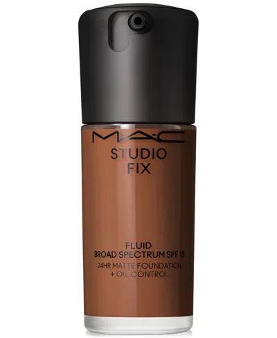 Mac Studio Fix Fluid Spf 15 24hr Matte Foundation + Oil Control, 1 Oz. In Nw (rich Coffee With Red Undertone For D