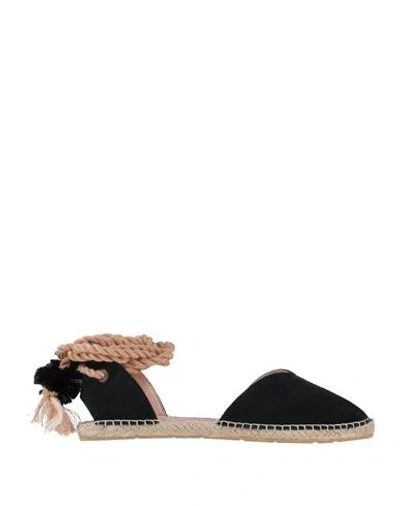 Macarena Woman Espadrilles Black Size 8 Leather