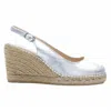 Macarena Women's Carla4te Wedge Sandal In White Metallic