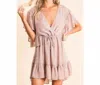 Macaron Go With The Flow V Neck Dress In Blush In Gold