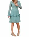 Macaron Swirl Ruffle Dress In Sage In Multi