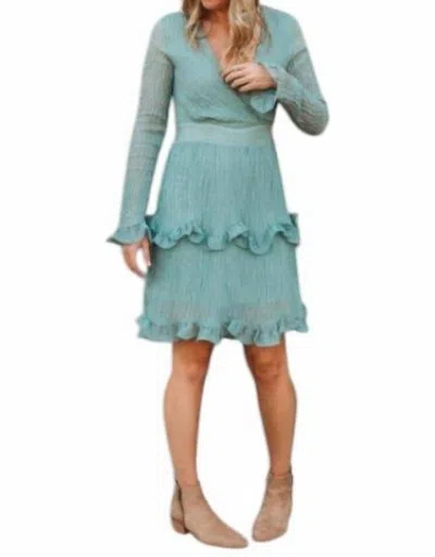 Macaron Swirl Ruffle Dress In Sage In Multi