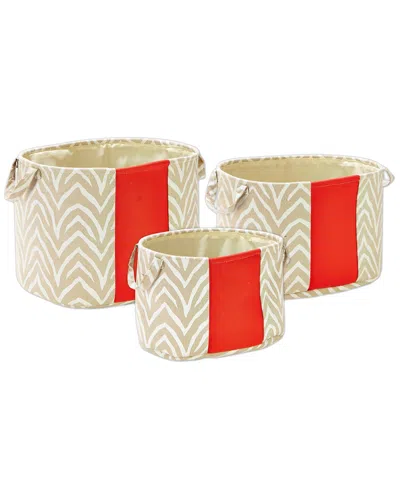 Macbeth 3pc Oval Tote Set In Red