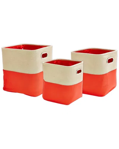 Macbeth 3pc Square Color Block Tote In Red