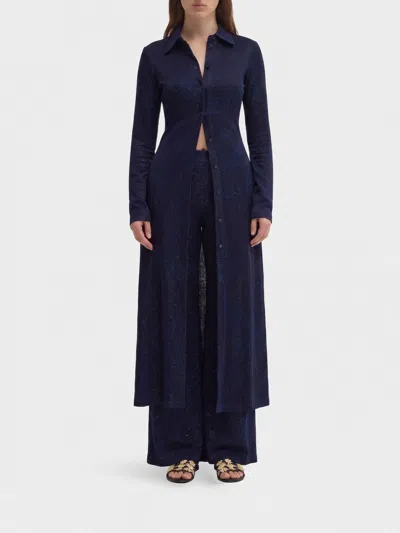 Maccapani Andre Chemisier Viscose Dress In Blue