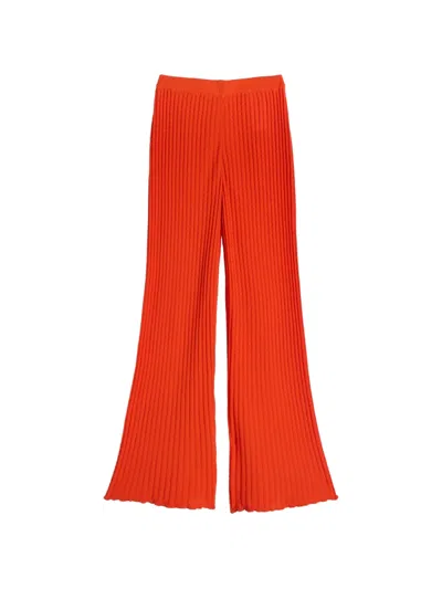 Maccapani Bouncy Ribbed Trousers In Orange