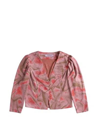Maccapani Cocs V-neck Print Jacket In Pink