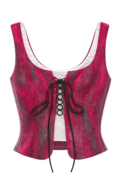Maccapani Comfy Cotton-blend Corset Top In Red