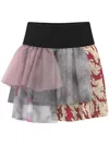 Maccapani Cristina Layered Miniskirt In Grey